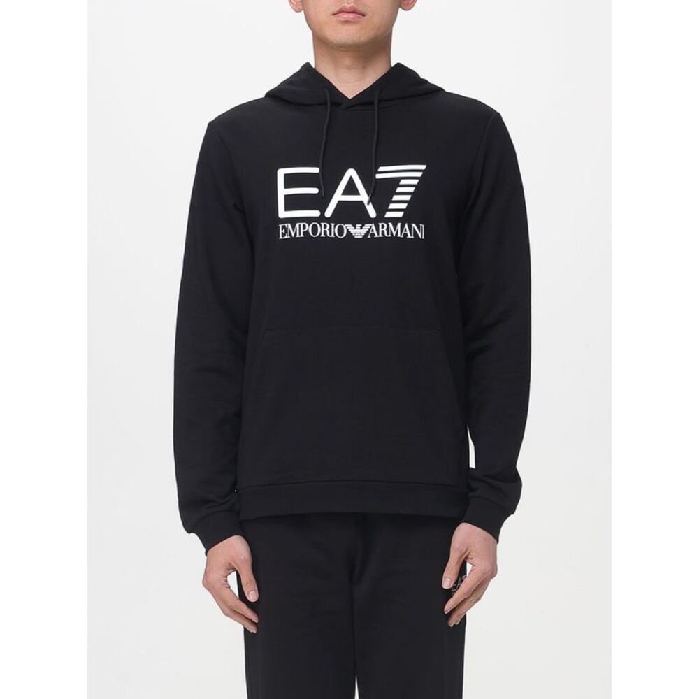 Ea7 Men Cotton Hoodie With Logo Ea7